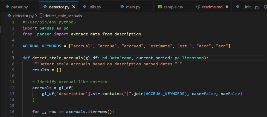 detector.py code (partial)